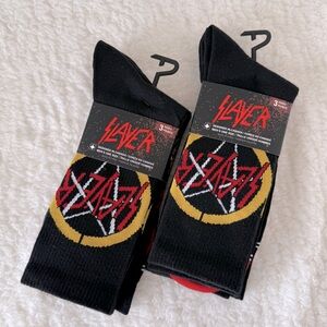 Slayer Men's Black and Red Crew/Dress Socks 6 pairs, Fit Shoe Size 7-12